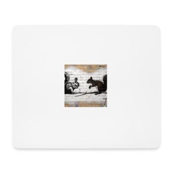 Hase vs Hörnchen - Mousepad (Querformat) - Weiß - Vorne