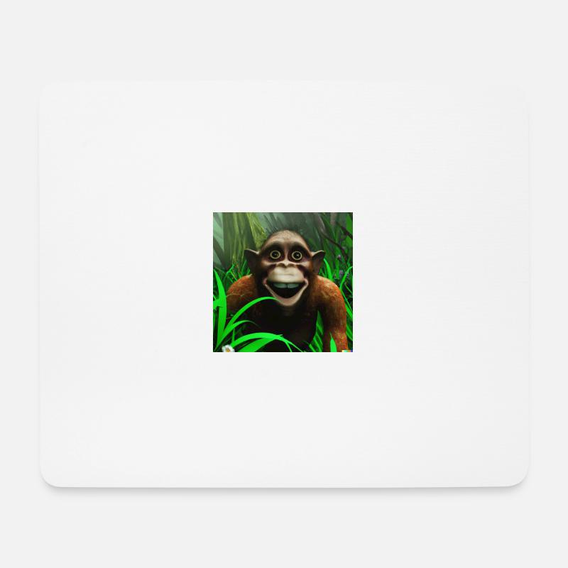 Lachender Affe im Urwald - Mousepad (Querformat) - Weiß