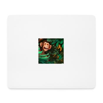 A laughing monkey in the jungle - Mouse Pad (horizontal) - white - Front