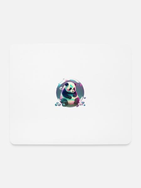 Pandabär spielt mit Seifenblasen - Mousepad (Querformat) - Weiß
