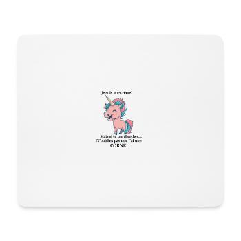 Licorne texte noire - Tapis de souris (format paysage) - blanc - Devant