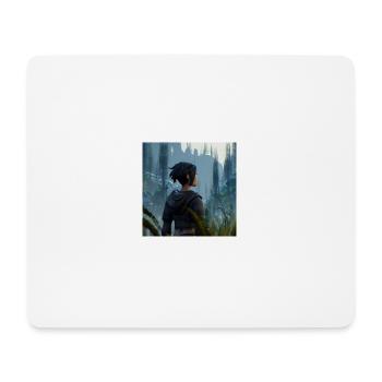 Femme perdue dans une forêt fantastique - Tapis de souris (format paysage) - blanc - Devant