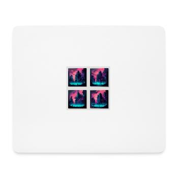 strange new world city im cyber punk style in neon - Mousepad (Querformat) - Weiß - Vorne