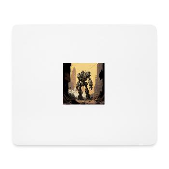 Robots in a post-apocalyptic city - Mouse Pad (horizontal) - white - Front