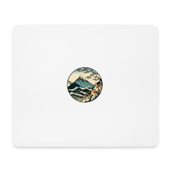 T-shirt mountain kanagawa style for man and woman - Mouse Pad (horizontal) - white - Front
