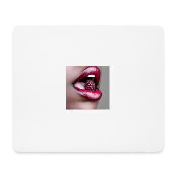 Bouche d’une femme aux lèvres rouges @ Markus - Tapis de souris (format paysage) - blanc - Devant