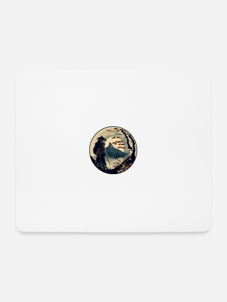 Nr. 2 : Japanese Art Samurai Fighter Ukiyo_e Style - Mousepad (Querformat) - Weiß