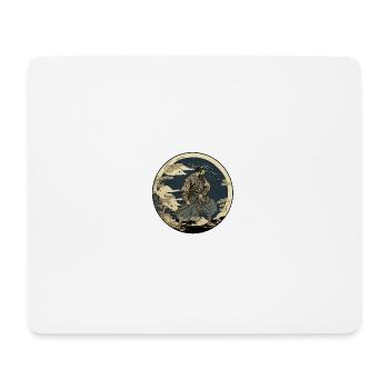 Nr. 11 : Japanischer Kunst-Samurai-Kämpfer Ukiyo_e Stil - Mousepad (Querformat) - Weiß - Vorne