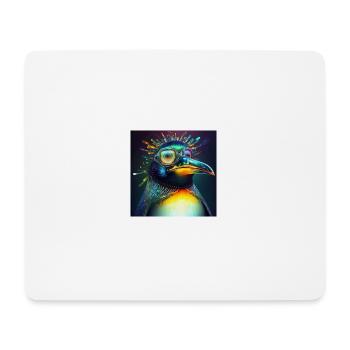 Farbiger Pinguin mit Brille, einzigartiges Design - Mousepad (Querformat) - Weiß - Vorne