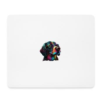 CHIEN EN LUNETTES - Tapis de souris (format paysage) - blanc - Devant