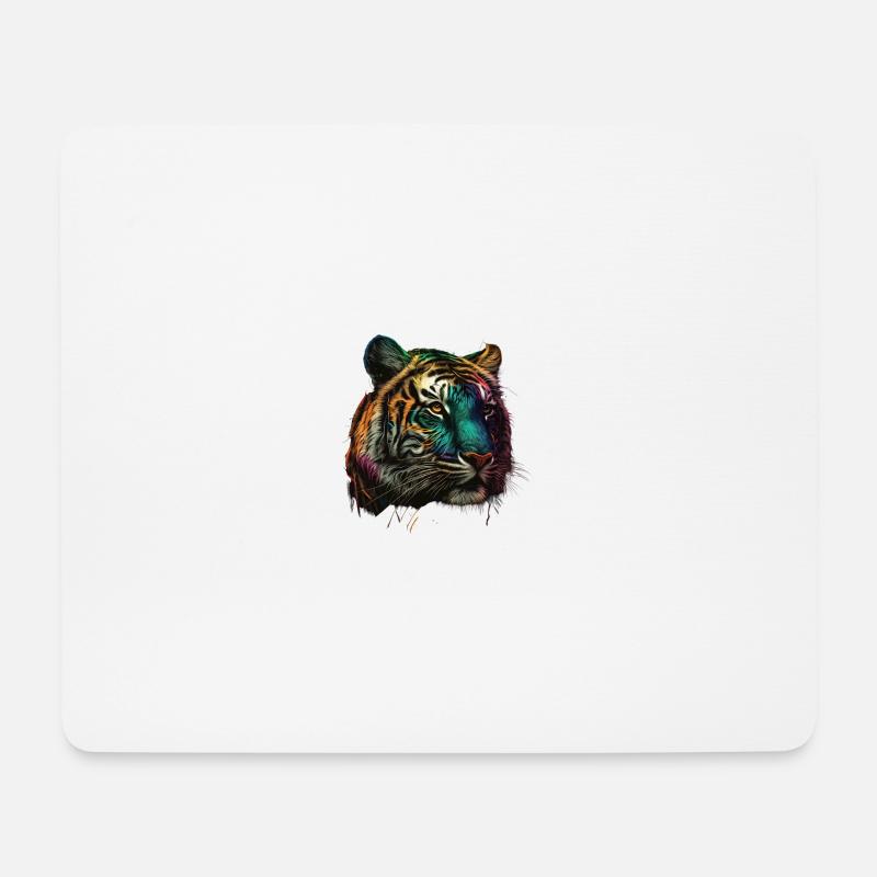 TIGERKOPF - Mousepad (Querformat) - Weiß