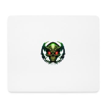 skull alien - Mouse Pad (horizontal) - white - Front
