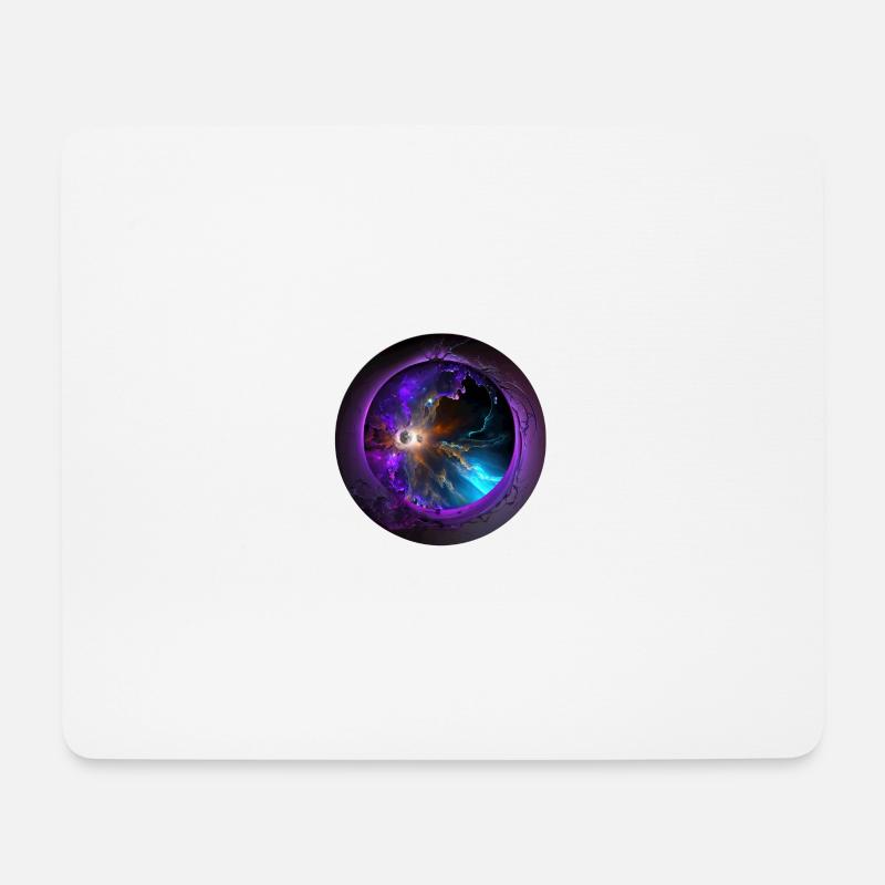 3D lila Universum - Mousepad (Querformat) - Weiß