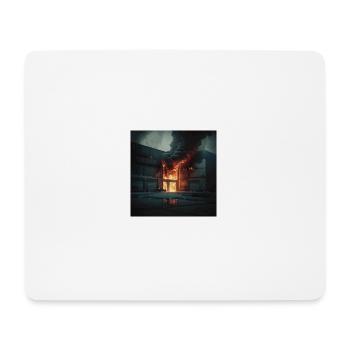 Großbrand im Lager.... - Mousepad (Querformat) - Weiß - Vorne