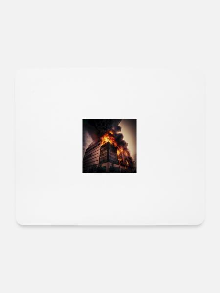 Wohnhaus in brand - Mousepad (Querformat) - Weiß
