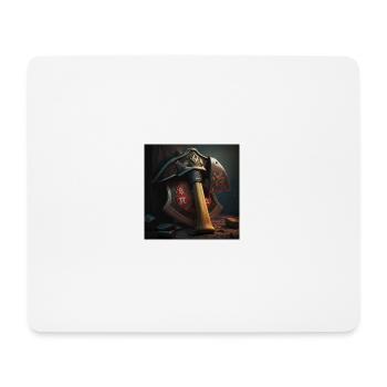 Fire brigade axe in front of a badge - Mouse Pad (horizontal) - white - Front