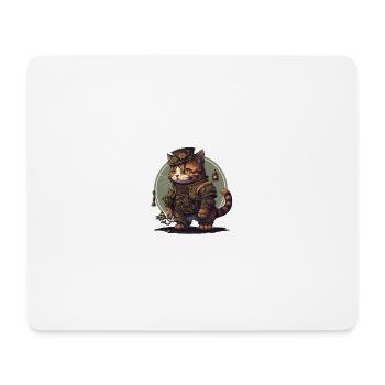 steampunk cat - Mouse Pad (horizontal) - white - Front