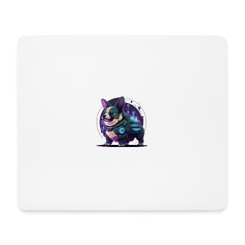 Ein niedlicher Cyber-Hund - Mousepad (Querformat) - Weiß - Vorne