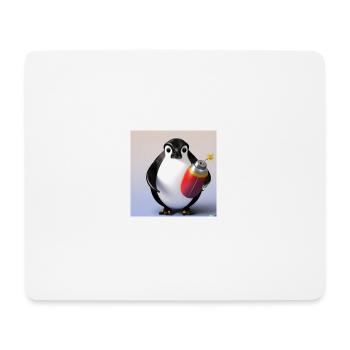 Pinguin-Bombe - Mousepad (Querformat) - Weiß - Vorne