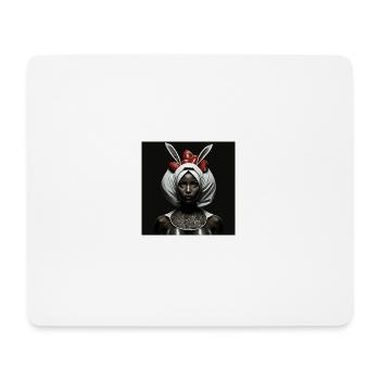 black women WHITE RABBIT HIDES EASTER EGGS - Mouse Pad (horizontal) - white - Front