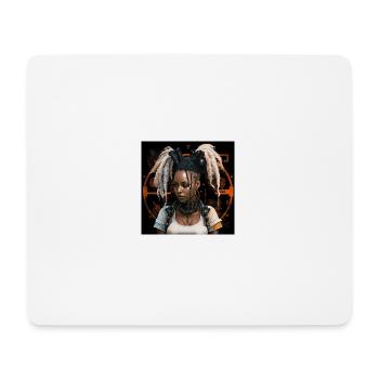 LAPIN BLANC OEUFS DE PAQUES femmes NOIRES - Tapis de souris (format paysage) - blanc - Devant