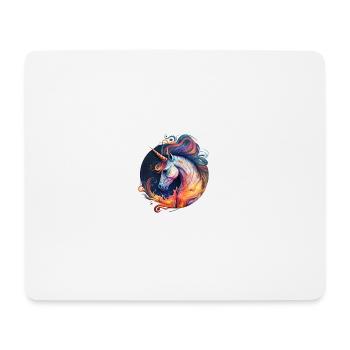 Einhorn-Feuer - Mousepad (Querformat) - Weiß - Vorne