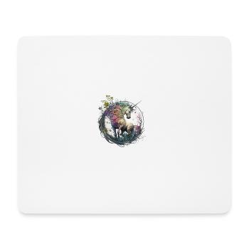 Einhorn im Fuß - Mousepad (Querformat) - Weiß - Vorne