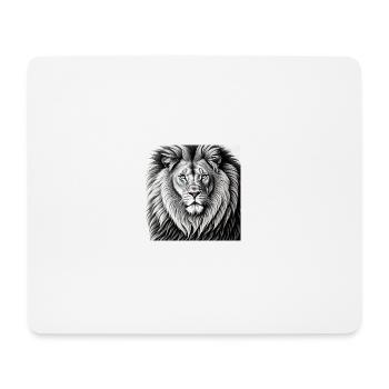 Lion King watching - Mousepad (Querformat) - Weiß - Vorne