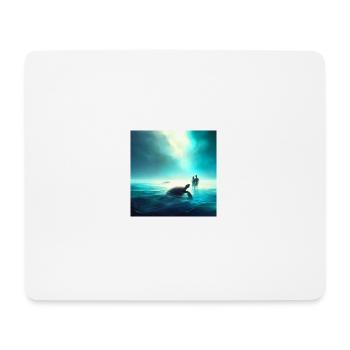 Paar mit Schildkrote im Ozean - Mousepad (Querformat) - Weiß - Vorne