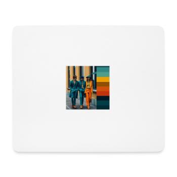 Blau-Grün-Orange: Melodie der Farben - Mousepad (Querformat) - Weiß - Vorne