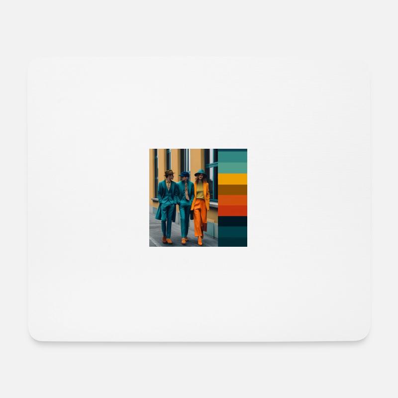 Blau-Grün-Orange: Melodie der Farben - Mousepad (Querformat) - Weiß