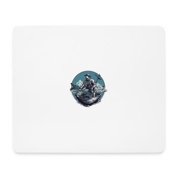 Pêcheur sur la mer - Tapis de souris (format paysage) - blanc - Devant