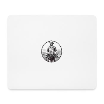 Mann am Grill - Mousepad (Querformat) - Weiß - Vorne