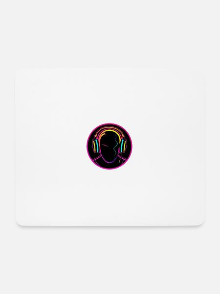 DJ Neon Style hard Music - Mousepad (Querformat) - Weiß