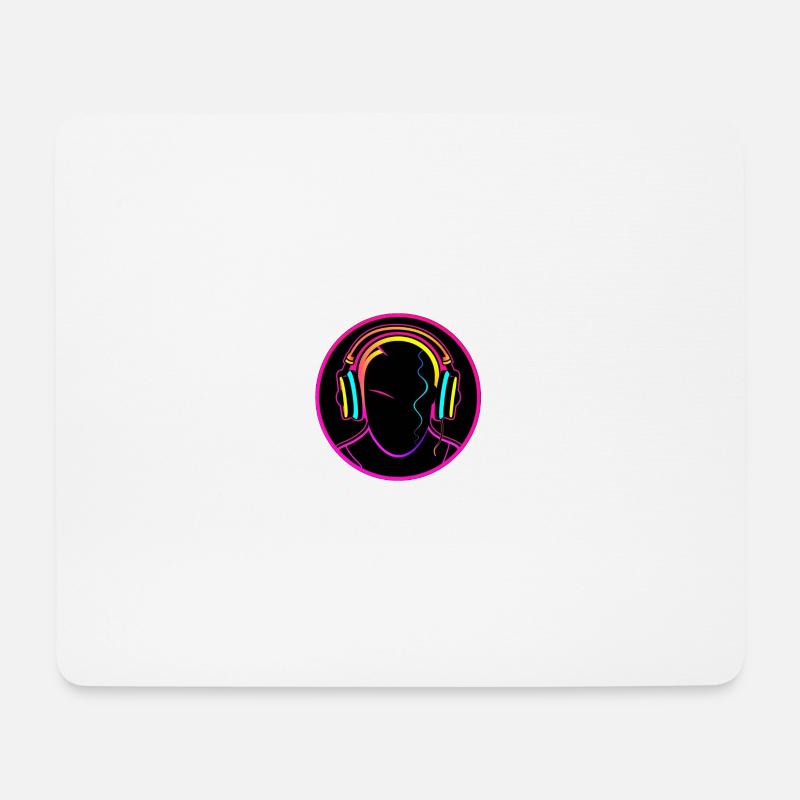 DJ Neon Style hard Music - Mousepad (Querformat) - Weiß