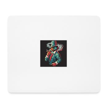 Canard fumant [pixel art] - Tapis de souris (format paysage) - blanc - Devant