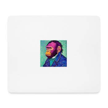 Monkey van gogh - Mouse Pad (horizontal) - white - Front