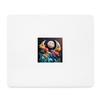 Fleurs de la lune à la terre, cadeau, anniversaire - Tapis de souris (format paysage) - blanc - Devant