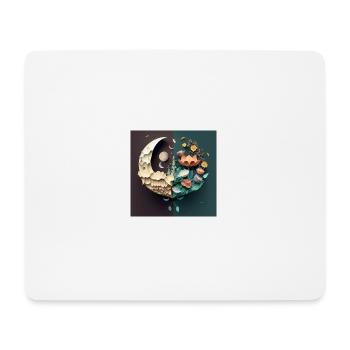 Fleurs de la lune à la terre, cadeau, anniversaire - Tapis de souris (format paysage) - blanc - Devant