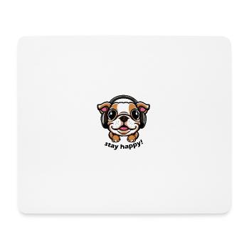 Joyeux bouledogue - Tapis de souris (format paysage) - blanc - Devant