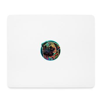 Pug in a sea of colors - Mouse Pad (horizontal) - white - Front