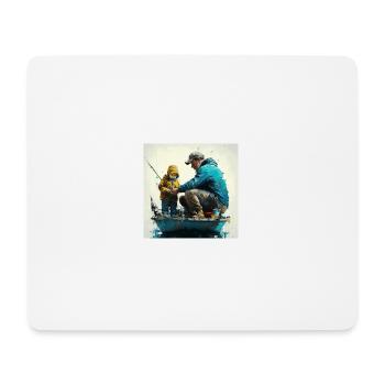 Vatertagsangeltour auf Paddelboot - Mousepad (Querformat) - Weiß - Vorne