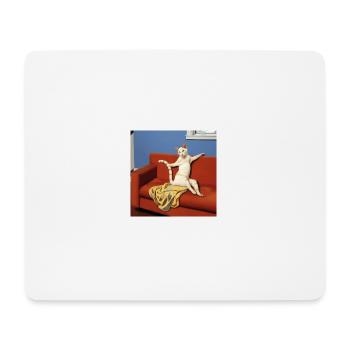 Renaissance-Kunstwerk mit der lasziven Katze - Mousepad (Querformat) - Weiß - Vorne
