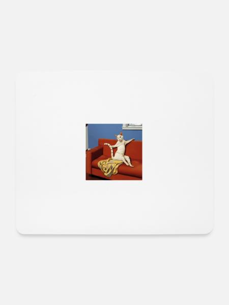 Renaissance-Kunstwerk mit der lasziven Katze - Mousepad (Querformat) - Weiß