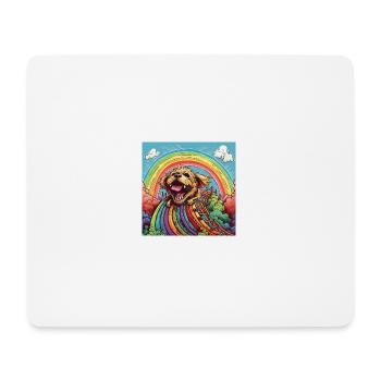 Funny LSD - freaky dwarf - Dog on Rollercoster 1 - Mouse Pad (horizontal) - white - Front