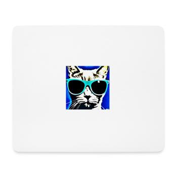Coole freche Katze trägt Sonnenbrille - Mousepad (Querformat) - Weiß - Vorne