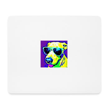Cooler Hund mit Sonnenbrille Style - Mousepad (Querformat) - Weiß - Vorne