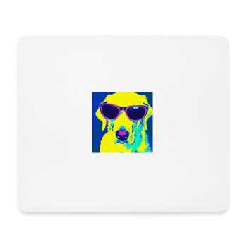 Cooler Hund mit Sonnenbrille - Mousepad (Querformat) - Weiß - Vorne