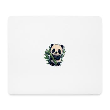 Cute Panda with Bamboo - Mousepad (Querformat) - Weiß - Vorne