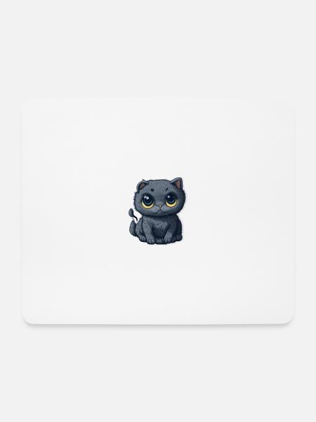 Cute Grey Cat - Mouse Pad (horizontal) - white